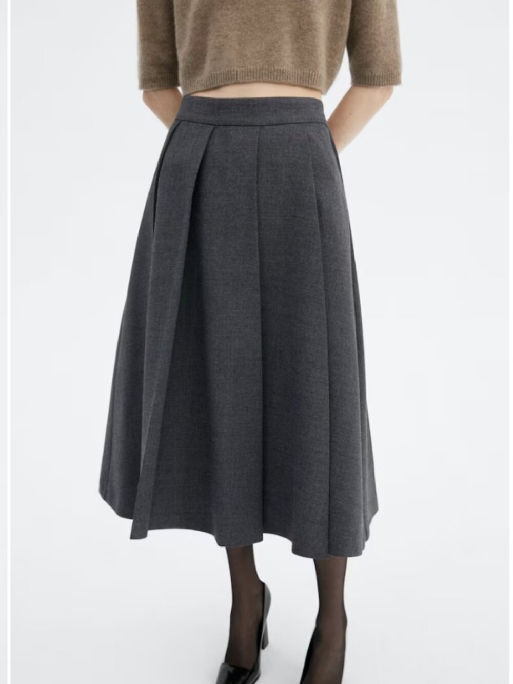 Plank pleated skirt